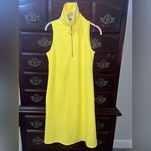Anne Klein Yellow Midi Dress with Ring Zipper